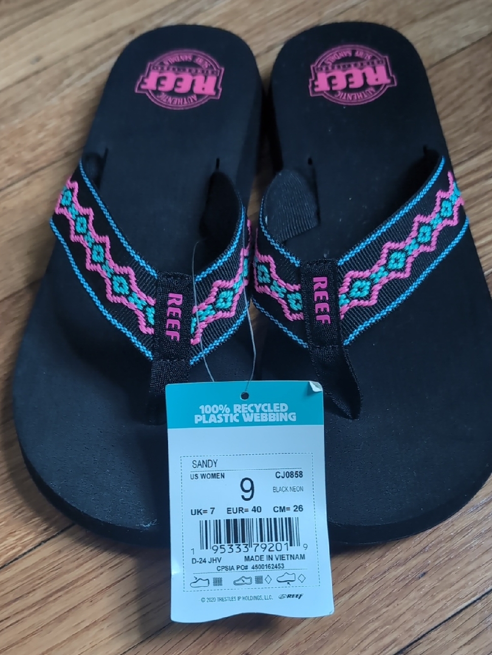 Reef Surf sandals Sz 9 Flip Flop Bright Colors NWT